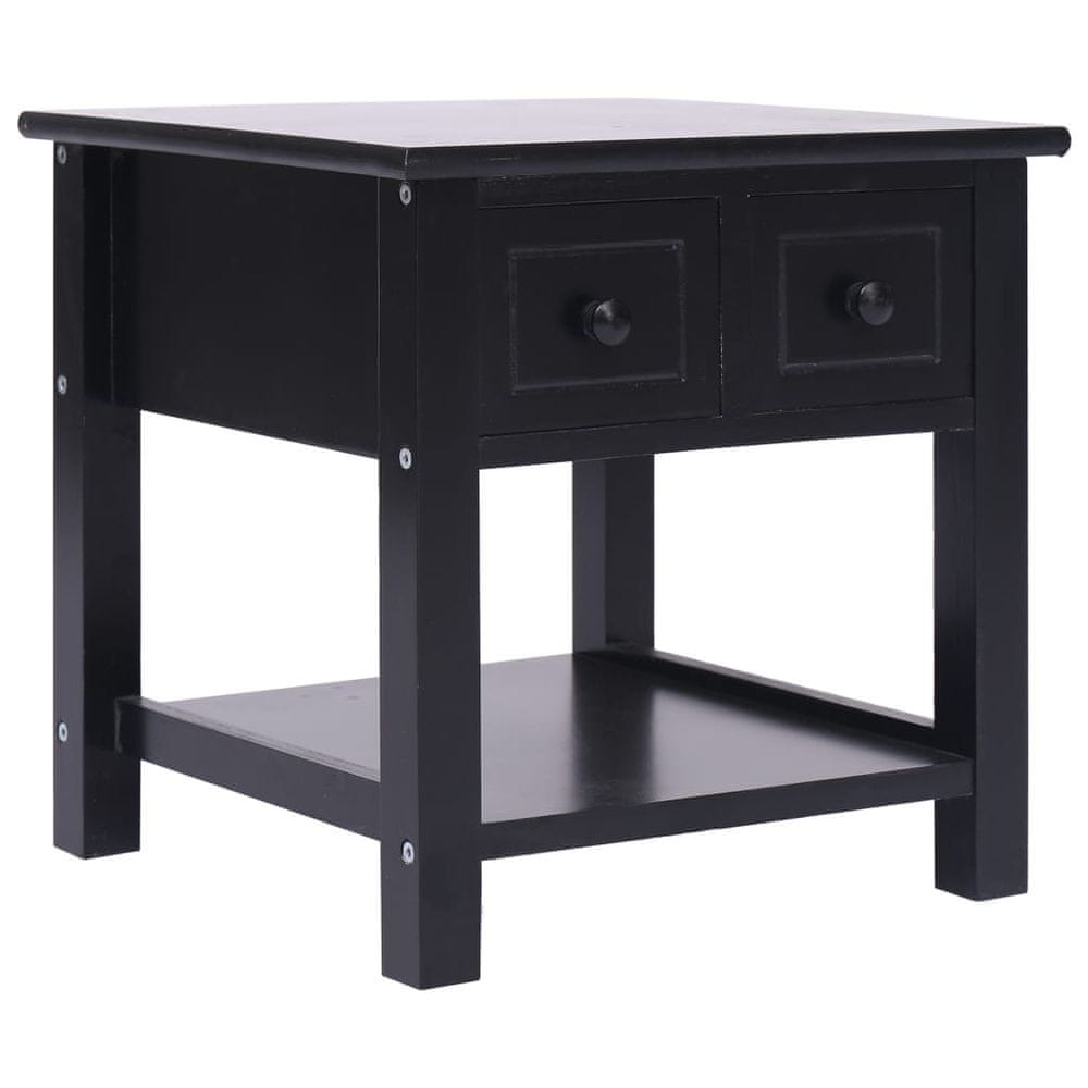 Vidaxl Príručný stolík čierny 40x40x40 cm drevo paulovnie